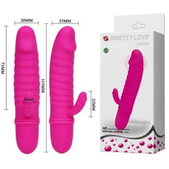 Мини вибромассажер с клиторальным стимулятором 