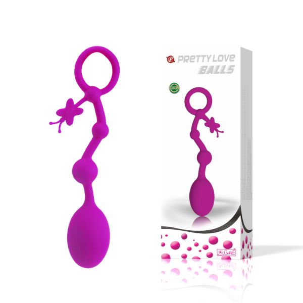  Лиловые анальные бусы Pretty Love Balls  15 см