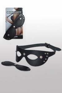 Кожаная маска с шорами Sitabella Chrome Collection 