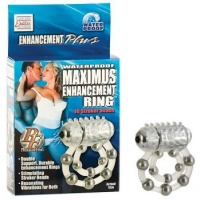 Эрекционное вибро-кольцо Waterproof Maximus Enhancement Ring  с 10-ю металлическими шариками se-1456-20-3 
