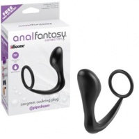 Анальный стимулятор ASS-GASM COCKRING PLUG с кольцом на пенис черный 
