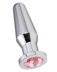 Украшение BUTT PLUG 3х10 см с розовым кристаллом. 