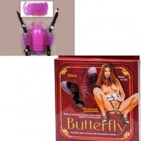 Клиторальная бабочка на ремешках MINI BUTTERFLY VIB - LA VEN DER с вибрацией фиолетовая, 2K132LV 