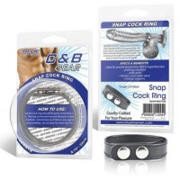 Кольцо на пенис из искусственной кожи на клепках 4-6 см SNAP COCK RING  