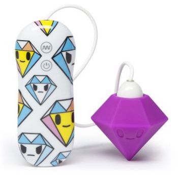 Фиолетовый клиторальный стимулятор-бриллиант SILICONE PURPLE DIAMOND CLITORAL VIBRATOR