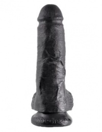 Чёрный фаллоимитатор 8 Cock with Balls - 21,3 см. 