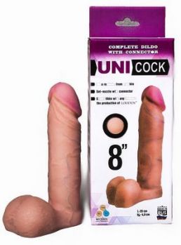 Фаллическая насадка для страпона UNICOCK 8 - 20 см.