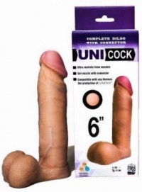 Насадка для страпона фаллической формы UNICOCK 6 - 18 см. 