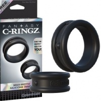 Набор из 2-х эрекционных колец Max-Width Silicone Rings черный 