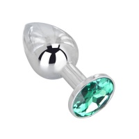 Мини-плаг из стали с кристаллом GREEN LIME 3x7 см 