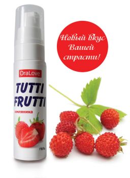 Гель-смазка Tutti-frutti со вкусом земляника - 30 гр