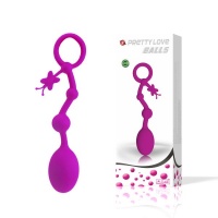  Лиловые анальные бусы Pretty Love Balls  15 см 