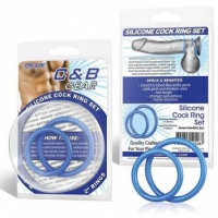 Набор из двух голубых силиконовых колец разного диаметра SILICONE COCK RING SET  