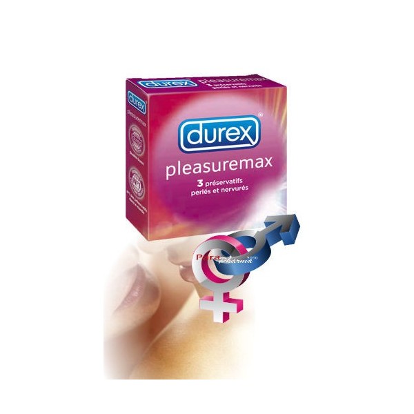 <b>Durex</b> 3шт. "Pleasuremax" С ребрами и пупырышками для стимуляции обоих