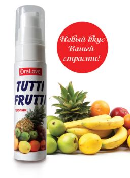 Гель-смазка Tutti-frutti со вкусом тропических фруктов - 30 гр