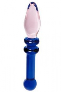 Стеклянный двусторонний фаллоимитатор Sexus Glass, 18см, Ø3,5 см 