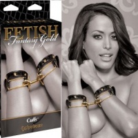 Наручники Fetish Fantasy Gold Cuffs черные с золотом  