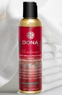 Вкусовое массажное масло  DONA Kissable Massage Oil Strawberry Souffle 125 мл 
