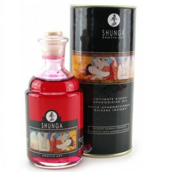 Масло массажное Shunga Intimate Kisses - Cherry - Пылающая вишня 100 мл.