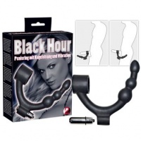 Эрекционное кольцо с вибрацией и анальным стимулятором Black Hour Penisring, 57435 
