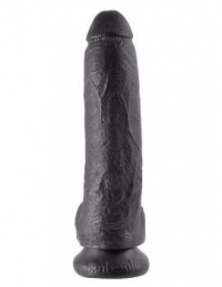 Чёрный фаллоимитатор 9 Cock with Balls - 22,9 см. 