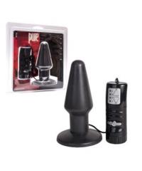 Анальная пробка большая PURE BUTT PLUG - LARGE с вибрацией чёрная gp-15-06-23-bcd