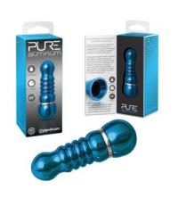 Вибромассажер PURE ALUMINIUM - BLUE SMALL рельефный голубой pd4953-14
