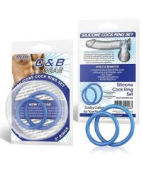 Набор из двух голубых силиконовых колец разного диаметра SILICONE COCK RING SET 
