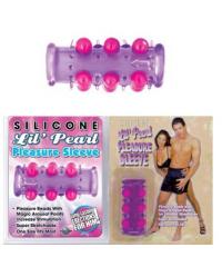 Насадка Silicone Lil Pearl Pleasure Sleeve с бусинками 