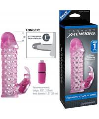 Насадка стимулирующая Vibrating Couples Cage со стимулятором клитора розовая pd4146-11