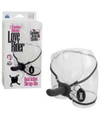 Страпон Love Rider Dual Acton Strap On на ремнях с вибрацией черный se-1499-15-3 Страпон Love Rider Dual Acton Strap On на ремнях с вибрацией черный se-1499-15-3