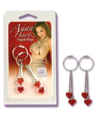Подвески на соски с сердечками Asian Hearts Nipple Rings Подвески на соски с сердечками Asian Hearts Nipple Rings