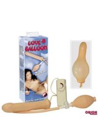 Вибратор Love Balloon с функцией расширения - 17 см.