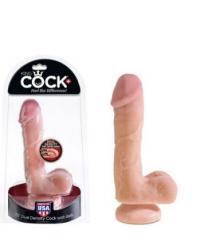 Фаллоимитатор с мошонкой King Cock + Dual Density 7.5 Cock - Flesh телесный, 5706-21