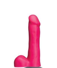 Розовый фаллоимитатор Icon 6 Slim Dong with Balls - 16,5 см.