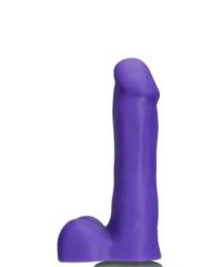 Фиолетовый фаллоимитатор на присоске Icon 6 Slim Dong with Balls - 16,51 см.