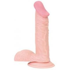 Телесный фаллоимитатор на присоске NATURAL SEDUCER 6 FLESH DONG - 15,2 см.