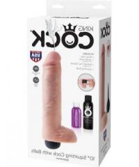 Фаллоимитатор King Cock 10 Squirting Cock с эффектом эякуляции - 25,4 см.