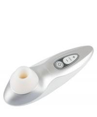 Бело-серебристый бесконтактный стимулятор клитора Womanizer Pro40