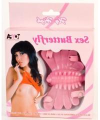 Розовый клиторальный стимулятор Sex Butterfly