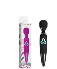 Чёрный вибромассажер Flirtatious Wand - 25 см.
