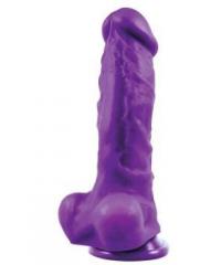 Фиолетовый фаллоимитатор Pleasures Thick 5 Dildo - 18,3 см.