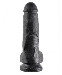 Чёрный фаллоимитатор 8 Cock with Balls - 21,3 см.